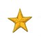 1 Yard Yellow and Gold Embroidered Star Applique Iron On DIY Craft Patch 1.75 inch